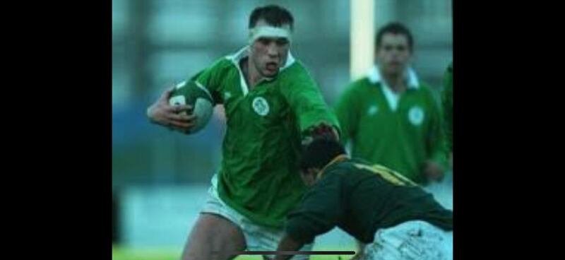 Shane Leahy playing second row for Ireland A against South Africa A in 1996