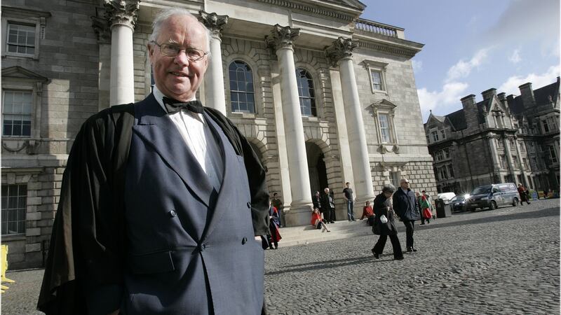Brendan Kennelly in Trinity College Dublin. Photograph: Dara Mac Dónaill