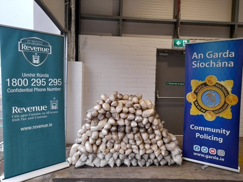 The 546kg of crystal meth seized at Cork Port last Friday week.