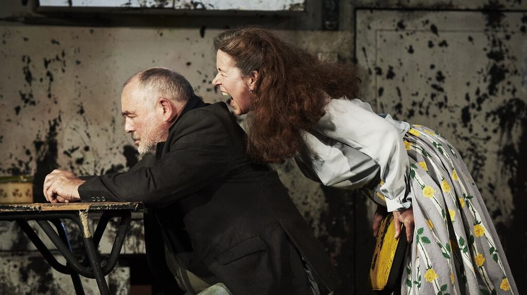 John Olohan as Himself and Bríd Ní Neachtain as Maisie in ‘The Remains of Maisie Duggan’ by Carmel Winters, directed by Ellen McDougall at the Abbey Theatre as part of Dublin Theatre Festival. Photograph: Ros Kavanagh