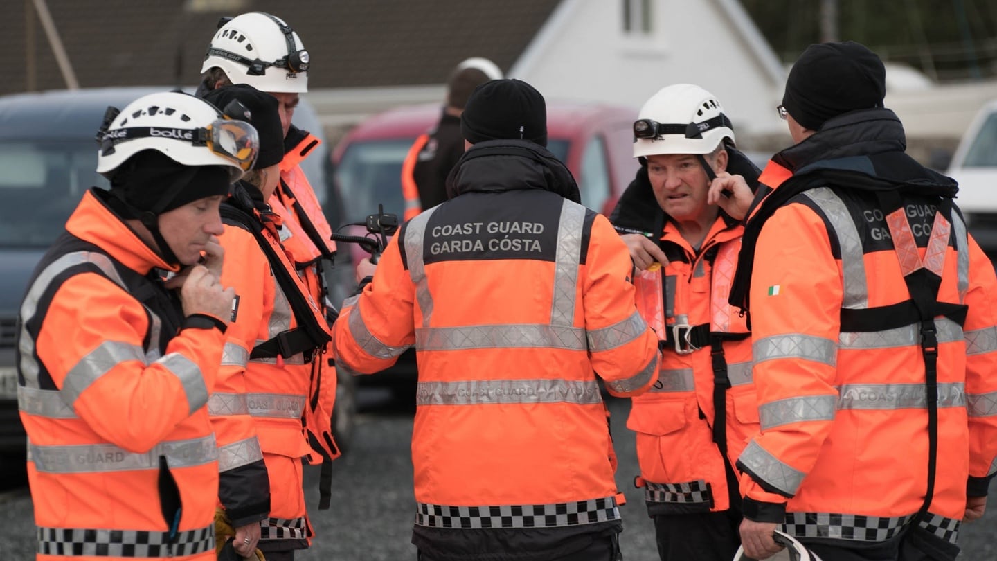 Coast Guard personnel  at Blacksod lighthouse, Belmullet, Co Mayo. Photograph: Keith Heneghan/Phocus