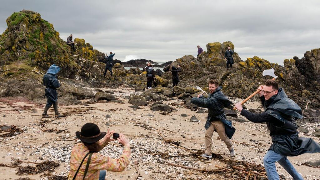 Game of Thrones: fans at Ballintoy beach. Photograph: Robert Ormerod/NYT