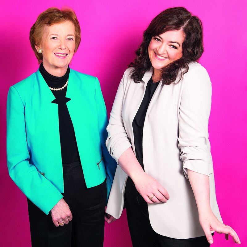 Mothers of Invention: Maeve Higgins with her podcast cohost Mary Robinson. Photograph: Ruth Medjber