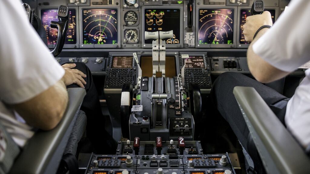 The cockpit of a Boeing 737-800 aircraft. Photograph: iStock