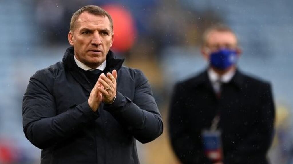 Leicester City manager Brendan Rodgers: ‘It’s not the punches in the face that knock you over, it’s the pats on the back.’ Photograph: Getty