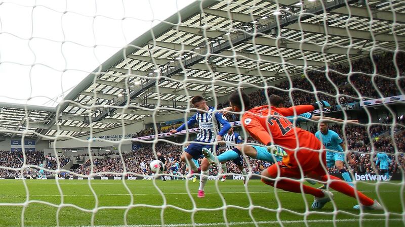 Aaron Connolly scores twice for Brighton last weekend. Photo: Bryn Lennon/Getty Images