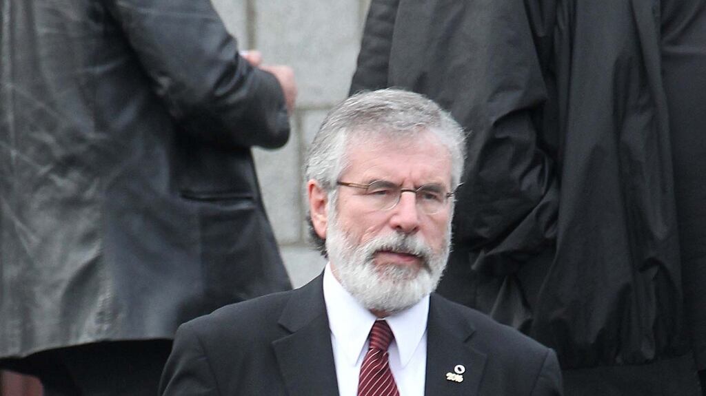 Sinn Féin leader Gerry Adams: said the party had paid a price for standing with the community and with the police services against criminality. Photograph: Stephen Collins/Collins Photos