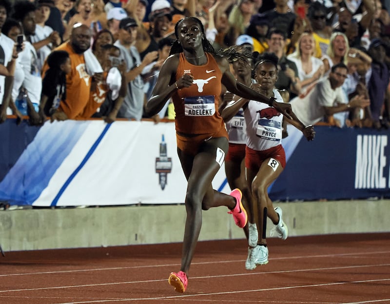 Rhasidat Adeleke wins the Women’s 400m Final in Austin. Photograph: Brendan Maloney/Inpho