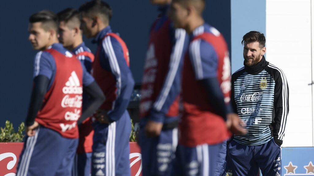 Argentina’s World Cup hopes will hinge on Lionel Messi. Photograph: Juan Mabromata/AFP/Getty