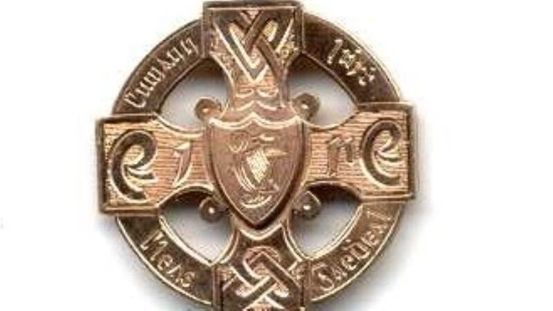 The 1955 All-Ireland Hurling Final medal won by Nickey Rackard of the Wexford team. The pre-auction estimate is €5,000-€7,000.