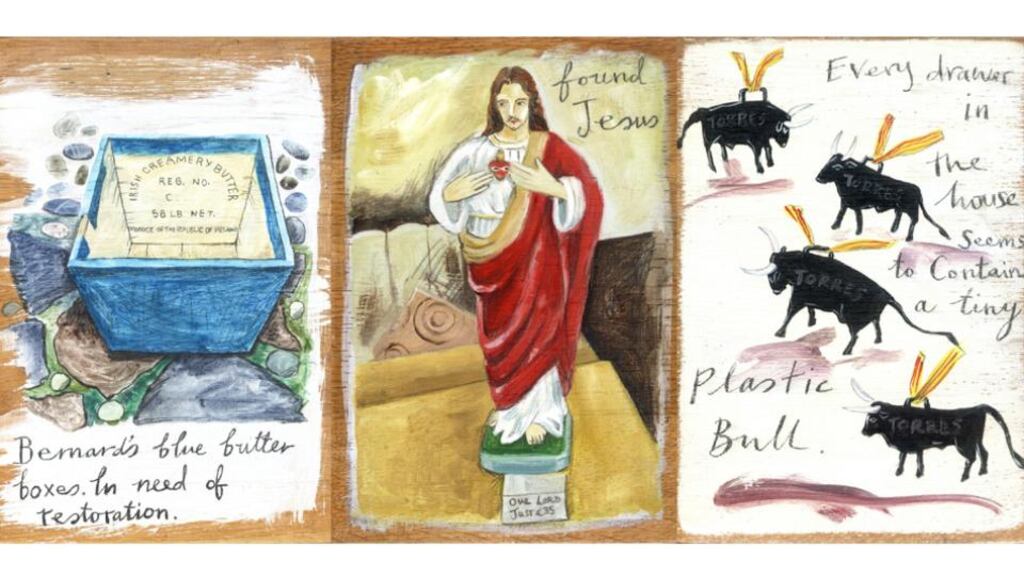 Artist and teacher Cathy Dineen, who is an avid walker and benefits from ‘the long think’ she has while out walking, says her pieces have been influenced by the techniques of icon painting