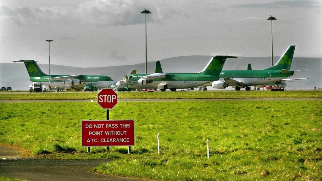 Flight EI 490 left Dublin for Faro at 6.20am but proceeded to circle back to Dublin Airport and landed at 7.06am after a technical fault was discovered mid-air. Photograph: Matt Kavanagh/The Irish Times