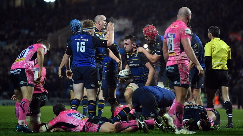 Jack Conan scored the crucial try for Leinster after a mammoth 44-phase passage of play. Photograph: Dan Mullan/Getty