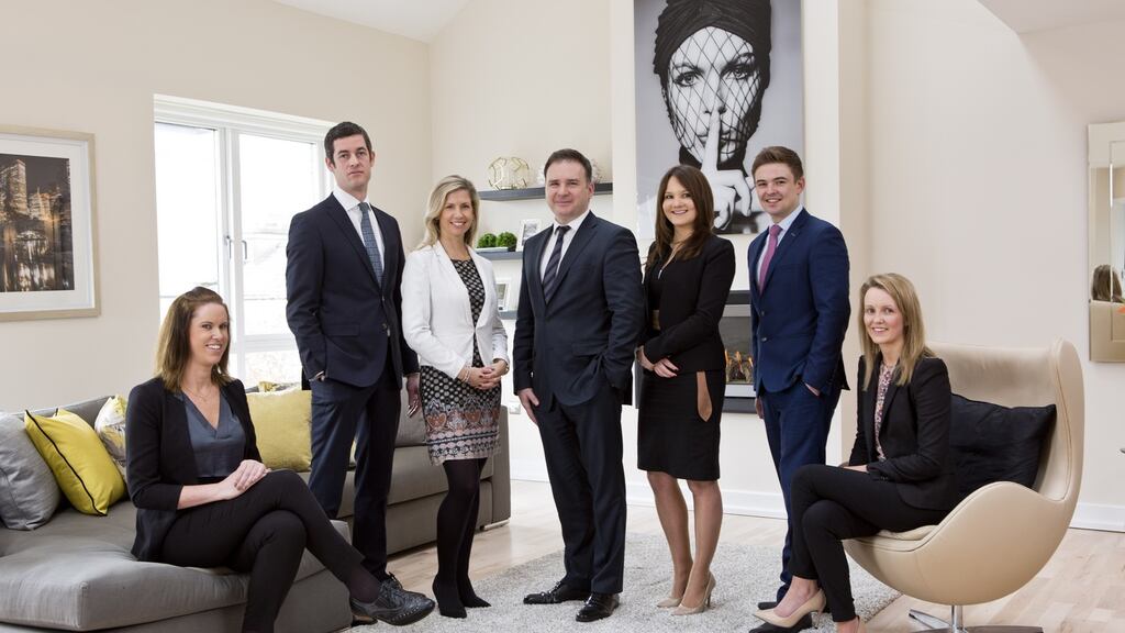 Savills’ new homes team: Savills says its new homes sales last year came in at €100 million – the highest since the economic downturn. Photograph: Chris Bellew/Fennell Photography