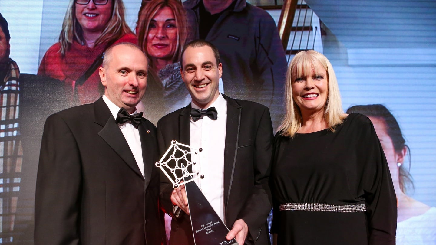 From left: James O’Connor, vice-president of the American Chamber of Commerce Ireland, Stephen Ryan, chief technical officer, Econiq, and Mary Mitchell O’Connor, Minister for Jobs, Enterprise and Innovation.
