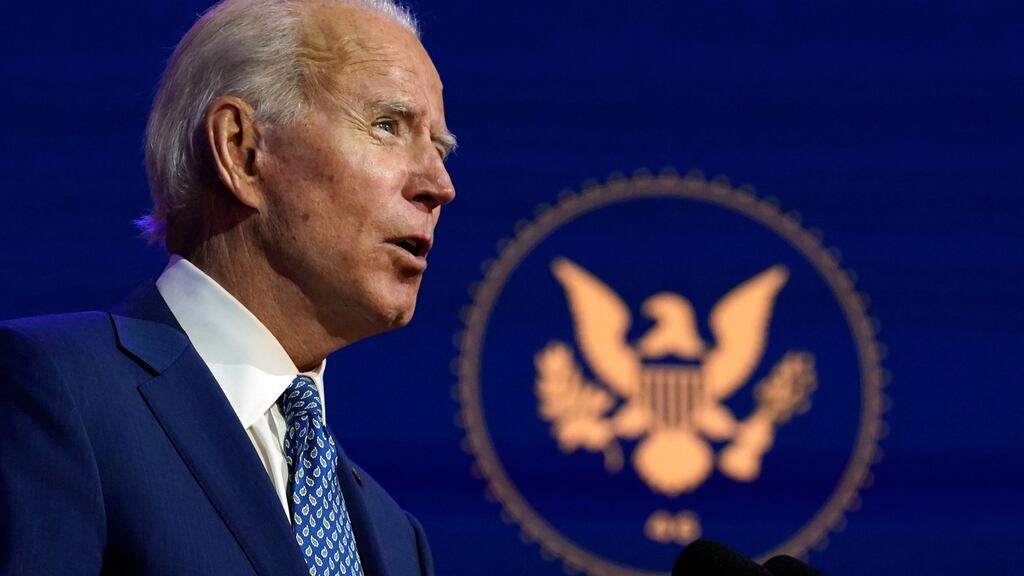 US president-elect Joe Biden:  outlined his coronavirus strategy and unveiled details of a new Covid-19 advisory board. Photograph: AP Photo/Carolyn Kaster
