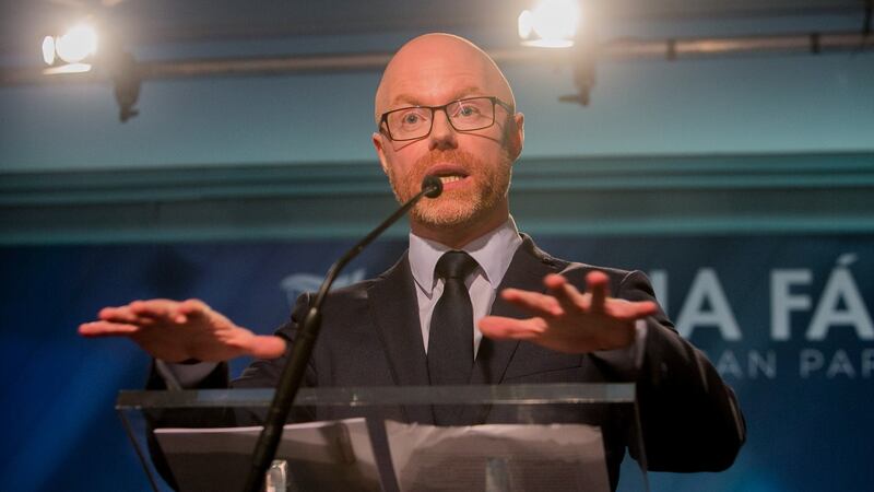 Fianna Fáil health minis- ahem spokesman  Stephen Donnelly during a press briefing at its election headquarters in Dublin. Photograph: Gareth Chaney/Collins