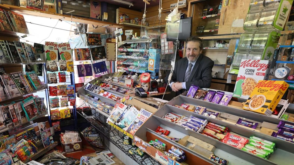 Dun Leary’s Last Corner Shop: John Hyland in his corner store. Photograph: Nick Bradshaw