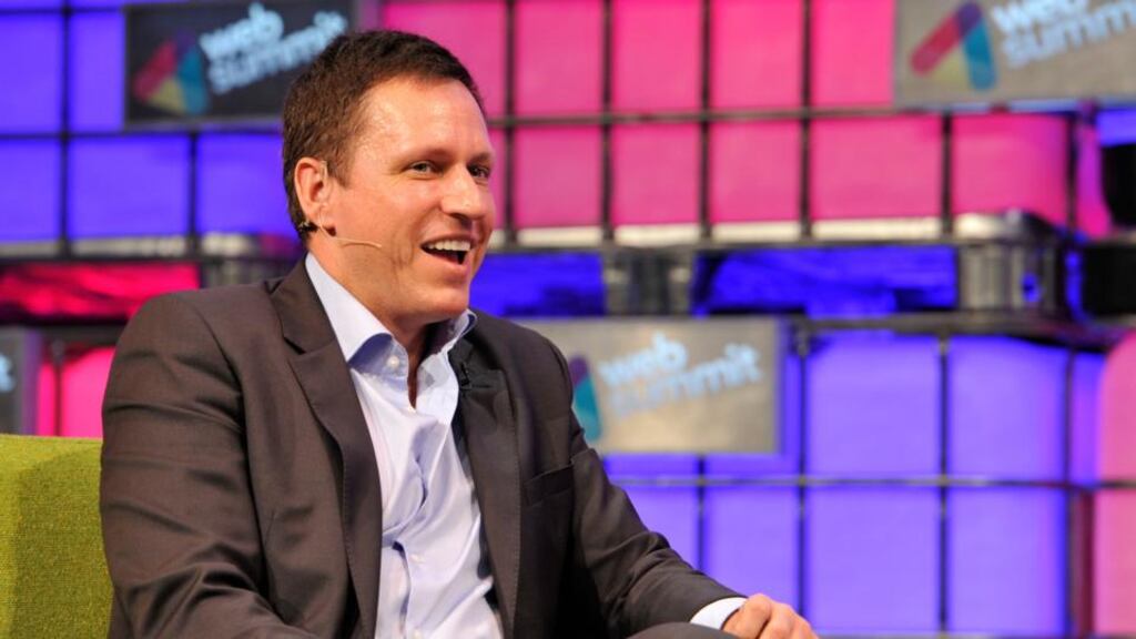 Peter Thiel, co-founder of PayPal:  is an investor in companies including Airbnb, the big-data company Palantir, the spaceflight provider SpaceX and payments company Stripe, four of the most valuable tech companies in Silicon Valley today. Photograph: Clodagh Kilcoyne/PA Wire