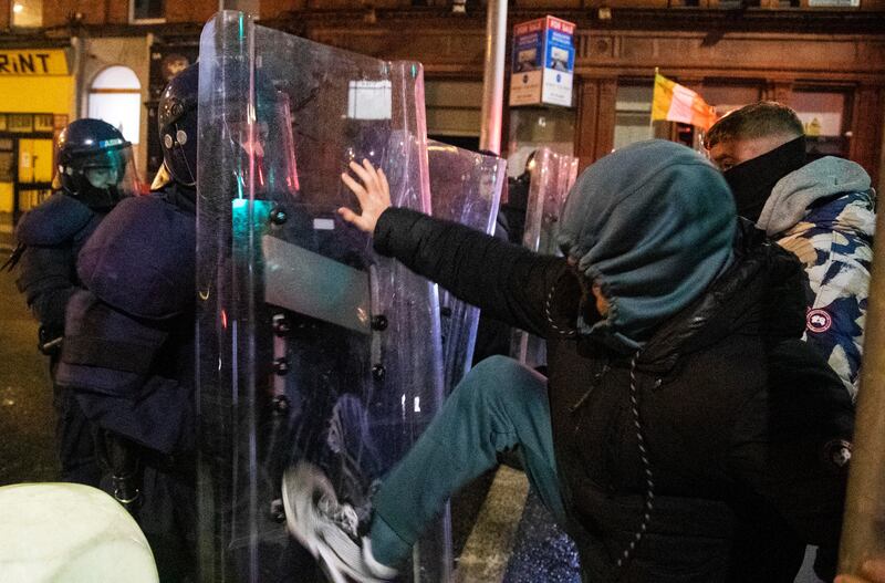 Scenes from Dublin as protestors clash with gardaí. Photograph: Colin Keegan/Collins Dublin