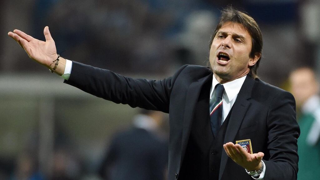 Italy coach Antonio Conte who will join Chelsea after the European Championships on a three-year contract. Photograph: Daniel Dal Zennaro/EPA