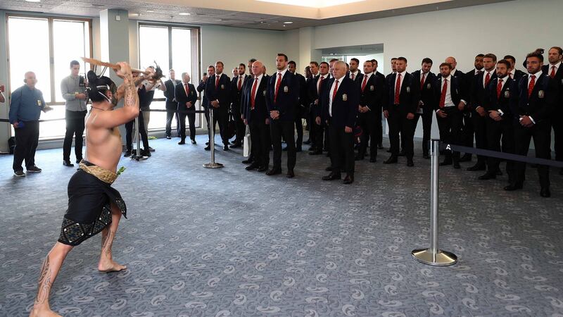 The Lions get a Maori welcome at Auckland Airport. Photo: Billy Stickland/Inpho
