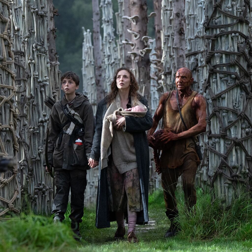 28 Years Later: Alfie Williams, Jodie Comer and Ralph Fiennes in Danny Boyle’s film. Photograph: Miya Mizuno/CTMG/Sony Pictures