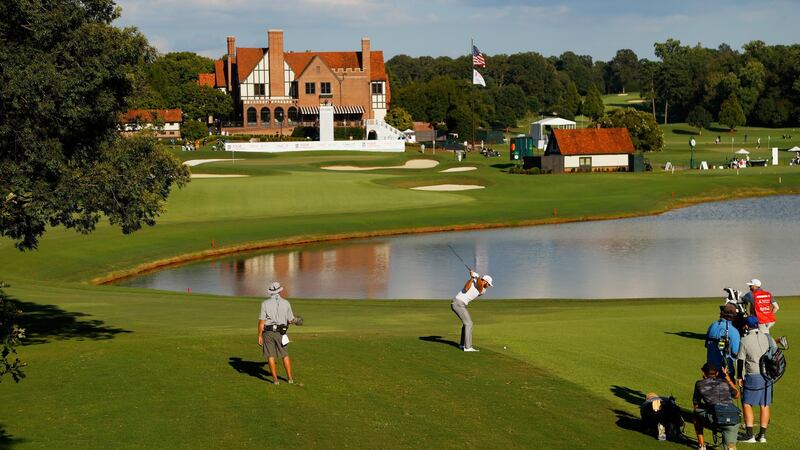 Dustin Johnson has the FedEx Cup lead in Atlanta. Photograph: Sam Greenwood/Getty