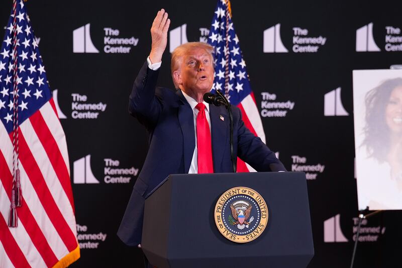Donald Trump fired the Kennedy Center board of trustees then installed himself as chairman. Photograph: Kevin Dietsch/Getty