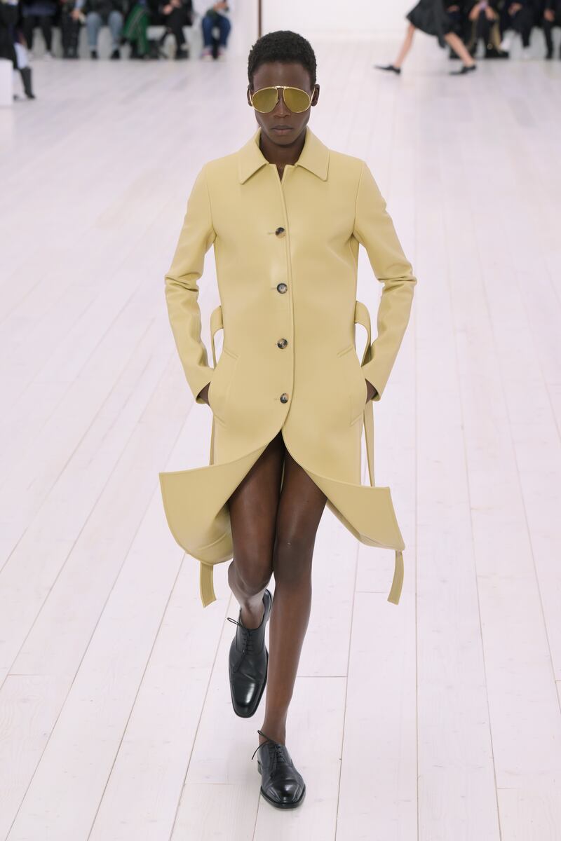 A model at Loewe RTW Spring 2025, during Paris Ready to Wear Fashion Week. Photograph: by Giovanni Giannoni/WWD/Getty
