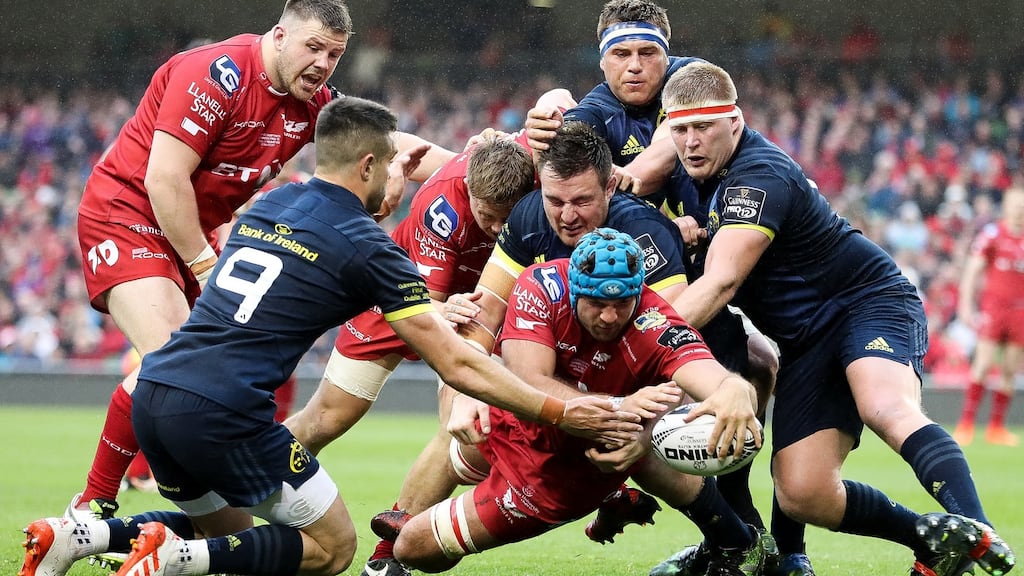 Tadhg Beirne scores a try last season against Munster. Photograph: Inpho