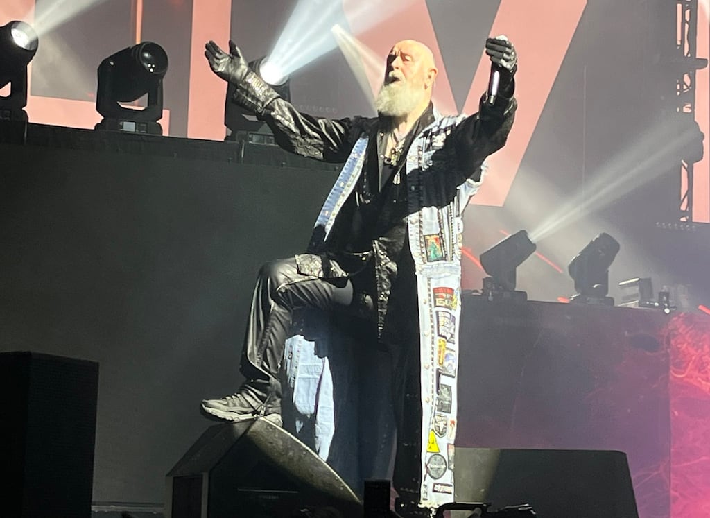 Judas Priest performing at 3Arena, Dublin, on March 15th, 2024. Photograph: Dr Claire B /X (Twitter)