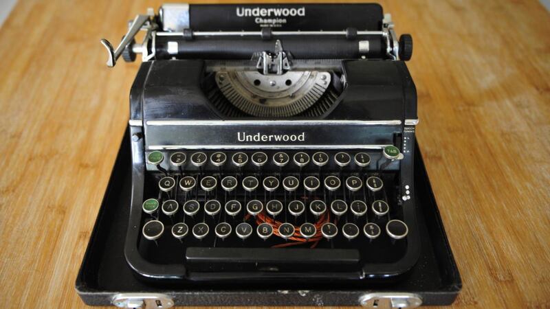 An old typewriter – great Irish novel not pictured. Photograph: Aidan Crawley