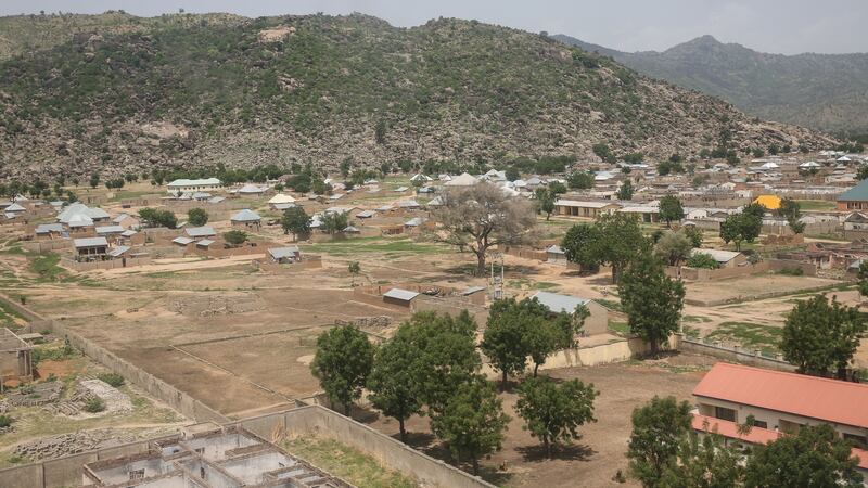 A view up to the Mandara Mountains from Gwoza, Borno State, northeast Nigeria. Many residents hid in the mountains after Boko Haram attacked their town. Photograph: Sally Hayden