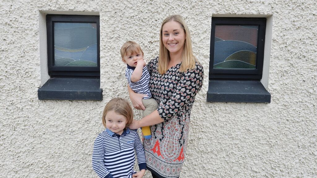 Louise Renwick with her children Shay (3) and Bobby (10 months) who runs the Blessington mums community support group. Photograph: Alan Betson