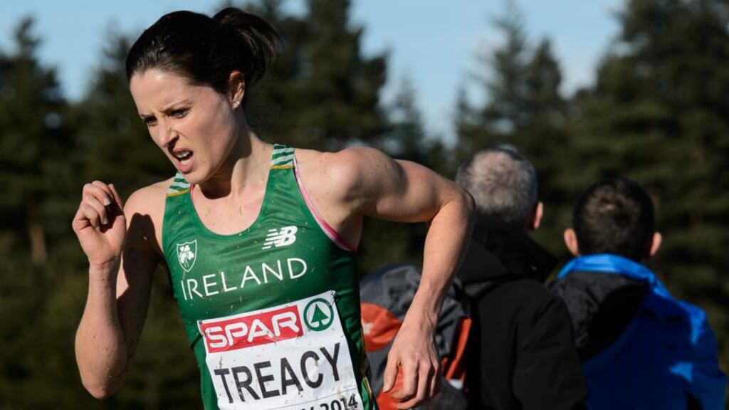 Sara Treacy was one of three Irish athletes to make the qualifying time for the 3,000 metres steeplechase at next year’s Olympics in Rio during a race in Letterkenny. Photograph: Sasa Pahic Szabo/Inpho