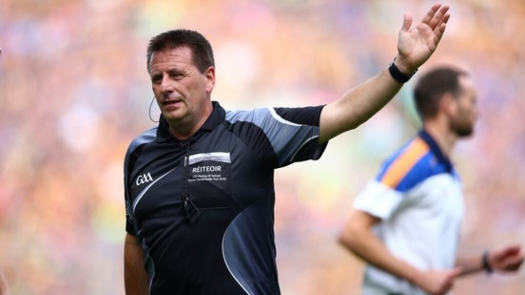 Hurling referee Brian Gavin has announced his retirement. Photograph: Cathal Noonan/Inpho