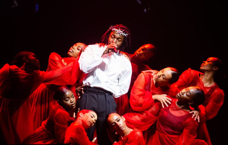 Kendrick Lamar headlining the Pyramid stage the Glastonbury in June 2022. Photograph: Samir Hussein/WireImage