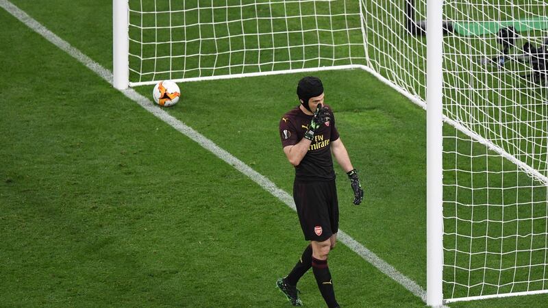 Petr Cech’s career came to a miserable end as he conceded four. Photo: Yuri Kadobnov/Getty Images