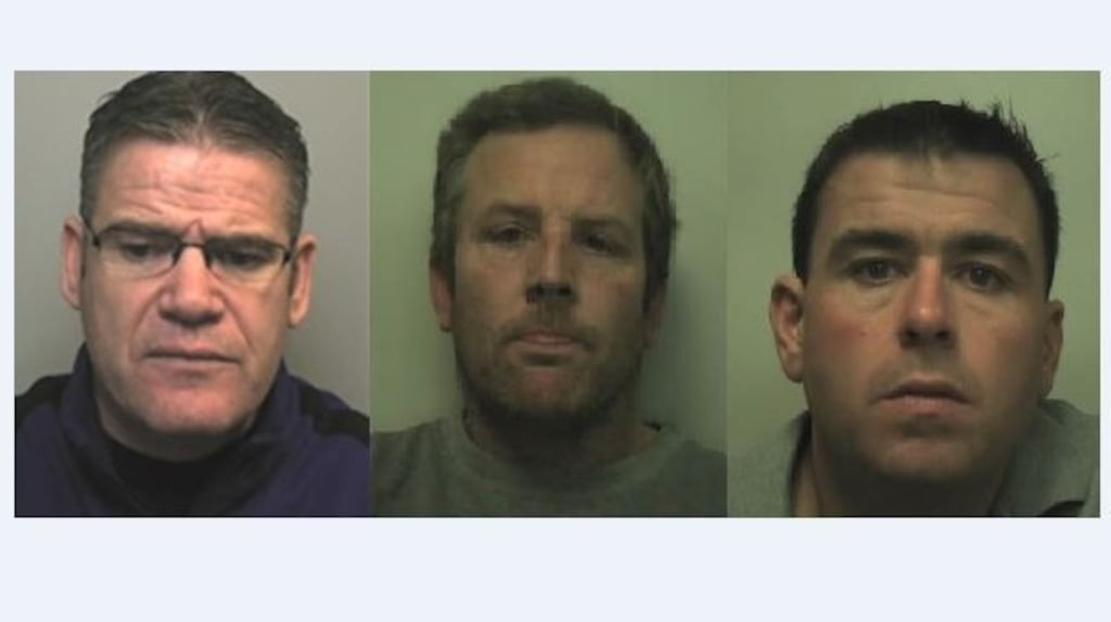Thomas “Bomber” Kavanagh (52), Daniel Canning (41) and Gary Vickery (37), all of whom pleaded guilty at Ipswich Crown Court on Monday. Photograph: UK National Crime Agency