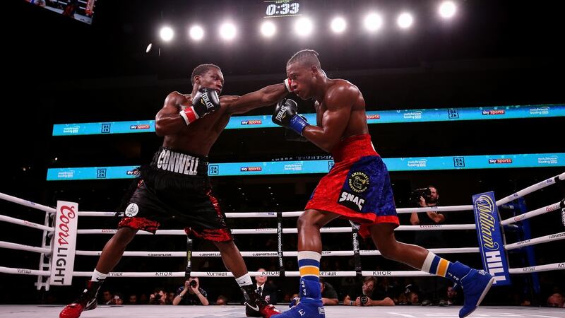 Conwell and Day exchange punches two weeks ago. Photo: Dylan Buell/Getty Images