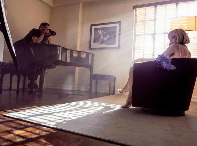 Bryan Adams and St Vincent during the shooting of the 2022 Pirelli calendar. Photograph: Alessandro Scotti/Pirelli/PA Wire