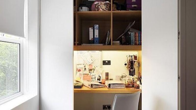 If space is an issue and the bedroom is the only area to work in, have a desk built into a storage unit that closes up when not in use.