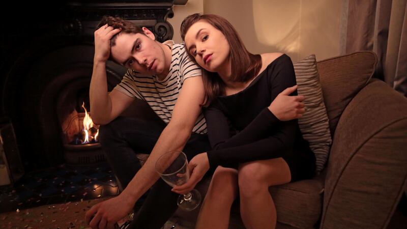 Seán Doyle as Seán and Lauren Coe as Emma in the stage adaptation of ‘Asking for It’ performed at the Everyman Theatre in Cork. Photograph: Hugh O Conor