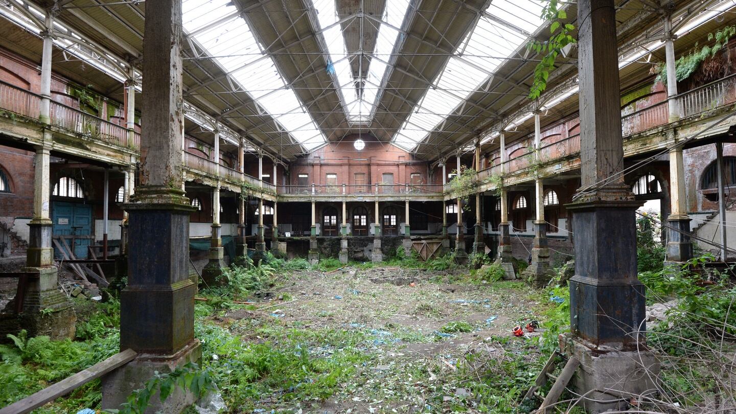 The interior of Iveagh Markets, which has been left vacant for a number of years. Photograph: Dara Mac Dónaill
