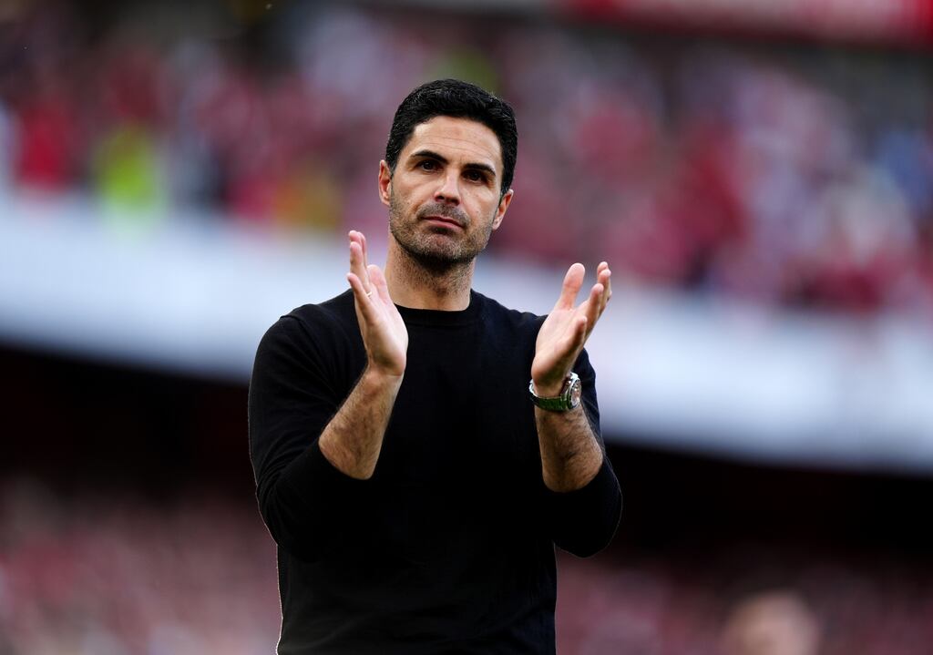 Mikel Arteta has agreed a new deal with Arsenal to 2027. Photograph: Mike Egerton/PA Wire