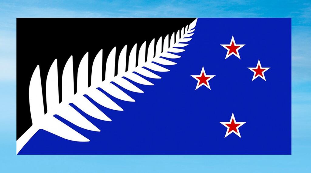 The Silver Fern design of New Zealand’s potential new flag. In March New Zealanders will be asked to choose whether they want to switch to the new design or keep the current flag. Photograph: Reuters