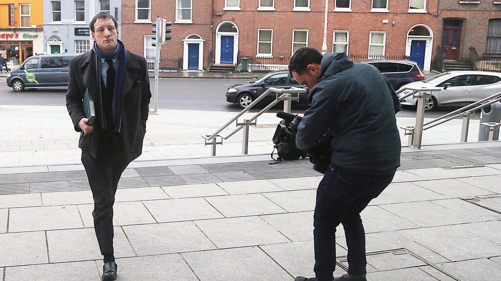 Murder accused John Tighe (40), of Lavallyroe, Ballyhaunis, Co Mayo, arriving at the Central Criminal Court in Dublin on Monday. Photograph: Collins Courts.