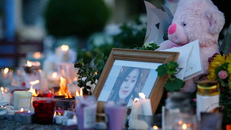 The vigil for Jastine Valdez in Enniskerry. Photograph: Stephen Collins/Collins Photos