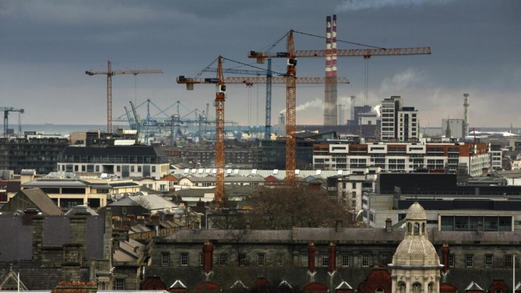 Irish construction sector growth accelerated for the third consecutive month in April, posting a reading of 61.3, up from 60.8 in March, to reach a six-month high. Photograph: Frank Miller